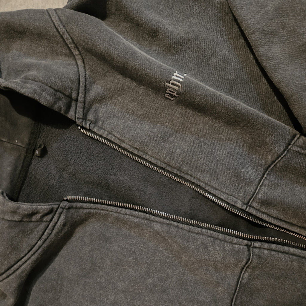 Wait For The Bloom | Charcoal Hooded Zip-up